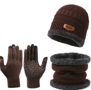 Winter Scarf Gloves Three-piece Set Mimarta
