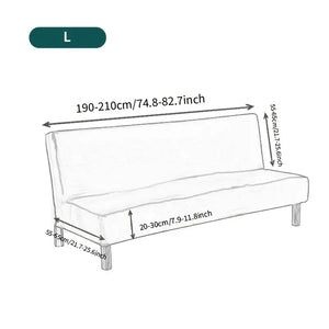 Armless Stretch Sofa Bed Cover for 3 Seater Couch Mimarta