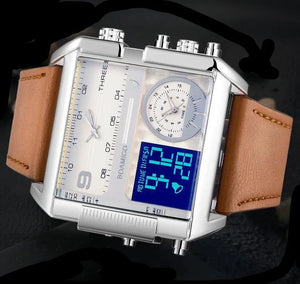 Luxury Sport Square Leather Watch Rieworkes