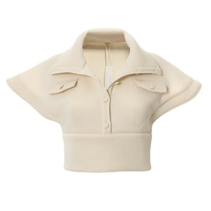 2023 Fall Women’s Air Layer Top with Design Sleeves Mimarta