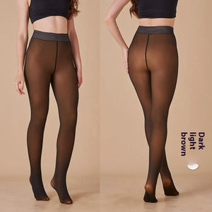 Sheer Fleece-Lined Leggings Mimarta