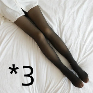 Fake Translucent Plus Size Leggings Fleece Lined Tights Fall And Winter Warm Fleece Pantyhose Women Fleece Lined Pantyhose Thermal Winter Tights Mimarta