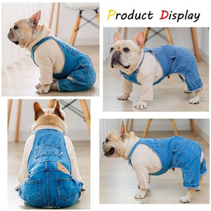 Denim Pet Dog Clothes Jumpsuits Rieworkes