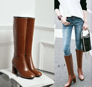 Women's Retro Square Toe Boots with Side Zipper Rieworkes