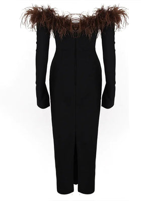 Feather Strapless Dress Rieworkes