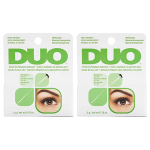 DUO Brush-On Strip Lash Adhesive with Vitamins A, C & E, Clear, Non-Irritating, Fast Drying Lash Glue, Easy to Use, Safe for Sensitive Eyes and Skin, 0.18 oz, 2-Packs 0.18 Ounce (Pack of 2) Clear (Peggable) Rieworkes