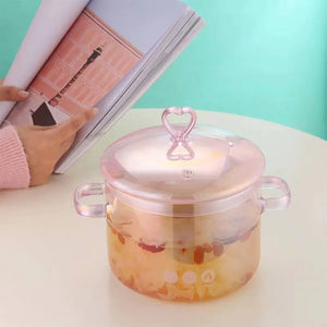 Heat Resistant Borosilicate Glass Soup Pot for Noodles Mimarta