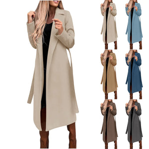 2023 Fall Winter Women's Long Solid Color Coat Mimarta