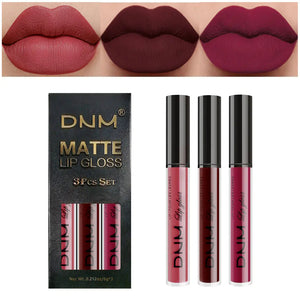 DNM Non-Stick Lip Gloss 3-Piece Set - Matte Metallic Mimarta