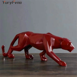 Abstract Resin Leopard Statue: Modern Home Office Decoration Gift - Rieworkes