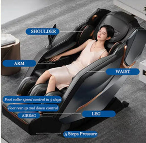 Full Body Zero Gravity Shiatsu Massage Chair SL-Track Recliner With Airbag Speaker LCD Screen Remote Control Voice Control BackLeg Heat Rieworkes