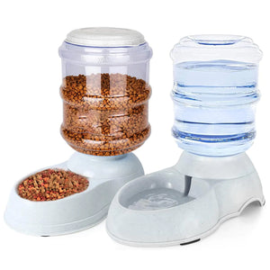 Automatic Dog Feeder and Water Dispenser Set for Large Dogs 3 Gallon Gravity Dog Cat Food and Water Dispenser Set with Pet Food BowlLarge Dog Food Water Dispenser Station Mimarta