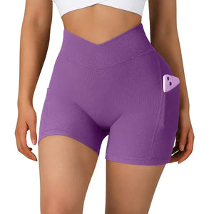 Sports Shorts Women High Waist Workout Seamless Fitness Yoga Shorts Rieworkes