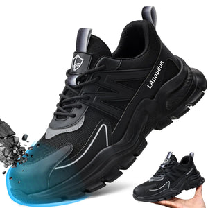 Steel Toe Shoes for Men Women Work Shoes Sneakers Comfortable Lightweight Safety Shoes Puncture Proof Slip Resistant Work Utility Shoes Rieworkes