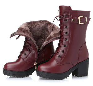 Women's Cotton-Lined Leather Martin Boots Rieworkes