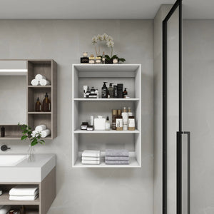 B4 Bathroom colset shelves Wood Modular Closet System Wall Mounted Shelves Walk in Clothes Storage Cabinet Shelving Built in Closet Organizer for Bedroom White 31.49''W x 16.04''D x 47.24''H Rieworkes