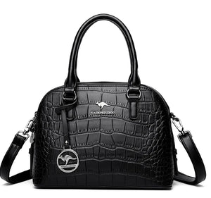 Crocodile Leather Backpack with Dual Straps Mimarta