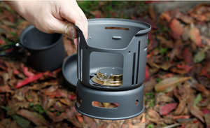 Outdoor Windproof Alcohol Stove with Camping Pot Set Mimarta