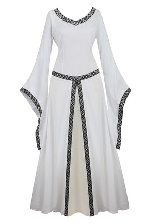 Renaissance Dress for Women Dress up Halloween Medieval Costume Faire Gothic Gown White S Mimarta