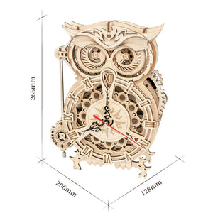 DIY Wooden Mechanical Owl Clock Model for Home Decor Mimarta