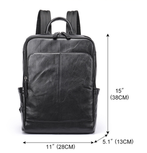 Top Layer Leather Computer Backpack Mimarta