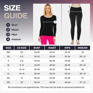Thermajane Long Johns Thermal Underwear for Women Fleece Lined Base Layer Pajama Set Cold Weather XX-Small Scoop Neck Red Rieworkes