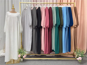 Solid Color Abayas for Women Rieworkes