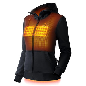Ridge Womens Heated Hoodie - 10 hrs of Heat | with Battery & Charger | Machine Washable Onyx Mimarta