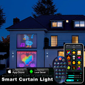 LED Bluetooth Smart RGB Curtain Lights - DIY Fairy Light Garland for Parties, Weddings, and Christmas Decor Rieworkes
