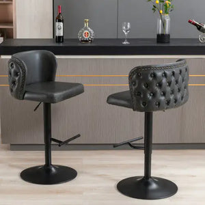 Furniture,Swivel Barstools Adjusatble Seat Height, Modern PU Upholstered Bar Stools With The Whole Back Tufted, For Home Pub And Kitchen Island Rieworkes