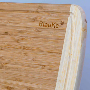 Large Wood Cutting Board for Kitchen 14x11 inch - Bamboo Chopping Board with Juice Groove - Wooden Serving Tray Rieworkes