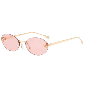 Trendy Women's Oval Metal Sunglasses by F Brand Mimarta