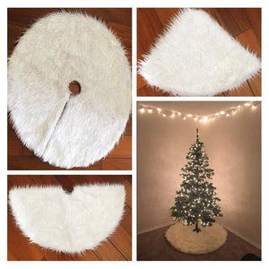 Creative White Plush Christmas Tree Skirts Rieworkes