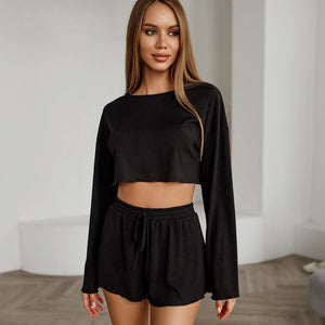 Custom Yoga Set with Loose Hoodie and Shorts (2 Pieces) Mimarta