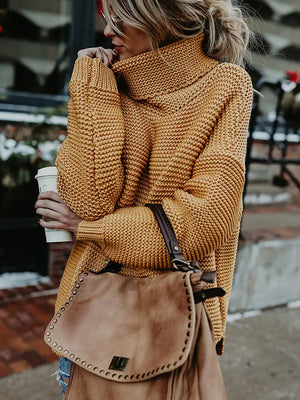 Warm Knitted Turtleneck Sweater Women Rieworkes