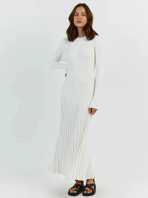 Ribbed Knit Maxi Dress: Elegant Autumn Style Rieworkes