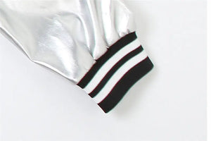 Metallic Cropped Varsity Jacket Rieworkes