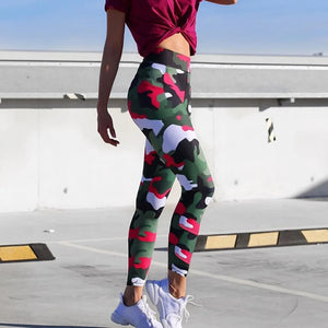 Ins Hot Fashion Camouflage Printed High Waist Workout Leggings for Women Rieworkes