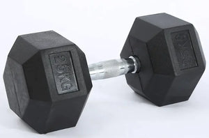 HexGrip Rubber-Coated Fixed Dumbbell Rieworkes