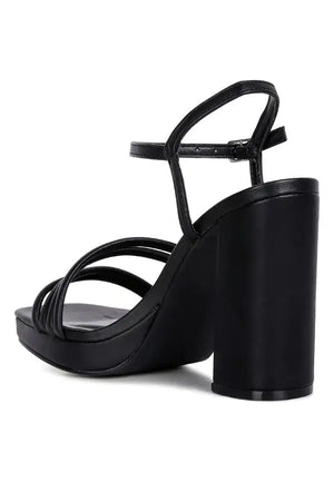 Chunky Platform Strappy Heels Rieworkes