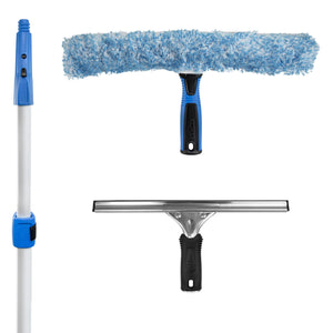 Unger Professional Total Pro Kit; Window Cleaning Kit; All-in One Window Washing Kit; Squeegee Window Washer Telescopic Pole; Streak-Free Results Mimarta