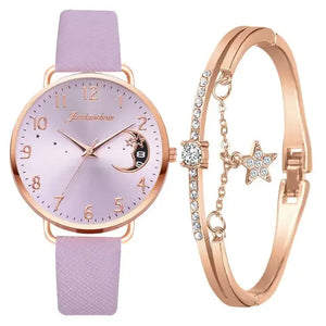 Moon Numbers Bracelet Watches Set Rieworkes