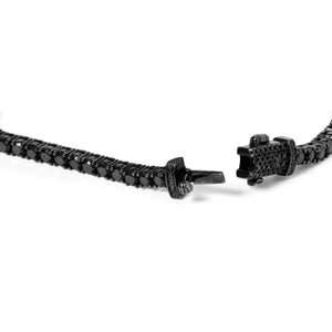 Black Rhodium Plated .925 Sterling Silver 5.00 Cttw Black Diamond Tennis Bracelet (Black Color, I2-I3 Clarity) - 8.5 Inches Rieworkes