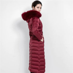 Luxury Women's Winter Coat with Fox Fur Collar Mimarta