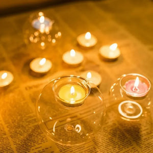 Transparent Glass Candle Holder Rieworkes