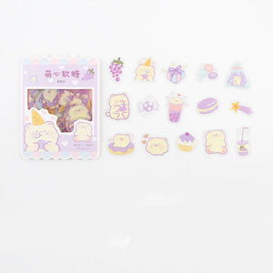 Cute Cartoon Animal & Fruit PVC Sticker Pack (45 pcs) Mimarta