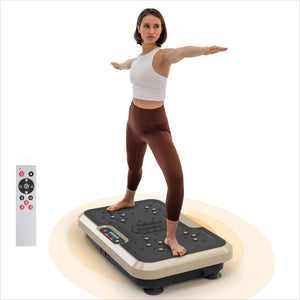 Vibration Plate Exercise Machine Whole Body Workout Vibration Fitness Platform for Home Fitness - Lymphatic Drainage Machine for Shaping Wellness Recovery - Home Gyms Workout for Women Men (Golden) Mimarta