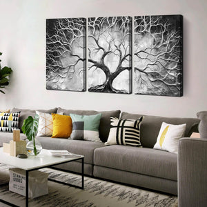 CIRABKY Tree Pictures Wall Art for Living Room - Black and White Canvas Wall Art for Bedroom - Home Office Decor Wall Size 16" x 24" x 3 Pieces Rieworkes