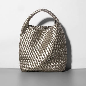 Hand-woven Bucket Soft Leather Bag for Women Rieworkes