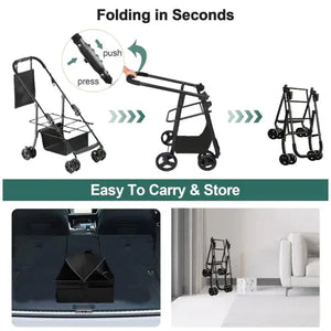 2 In 1 Folding Dog Stroller, Pet Folding Stroller, 4 Wheels Dog Cat Puppy Stroller W Removable Travel Carrier For Small Medium Pet, Waterproof Pad, Car Seat, Sun Shade, Xmas Christmas Gift Rieworkes